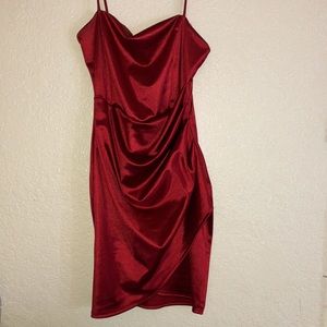 red silk dress size medium